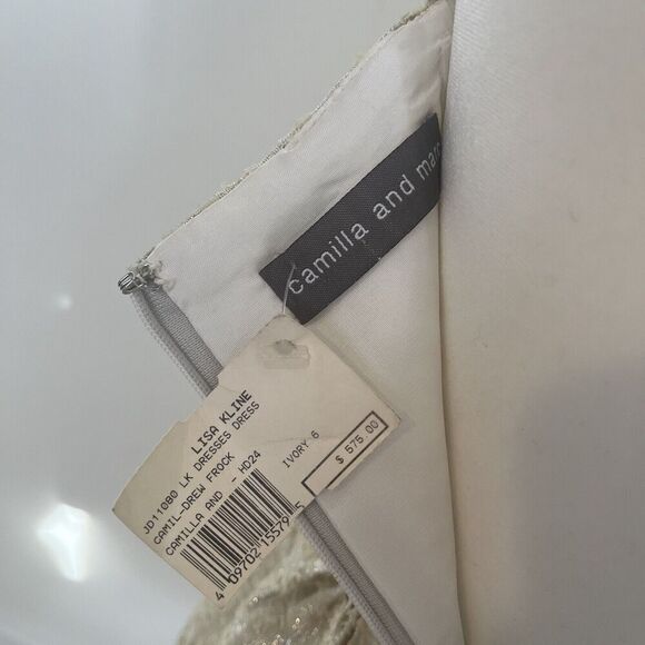 Camilla And Marc Metallic Bustier Mini Dress Size 6 Champagne Gold Tulip Party - Picture 4 of 13